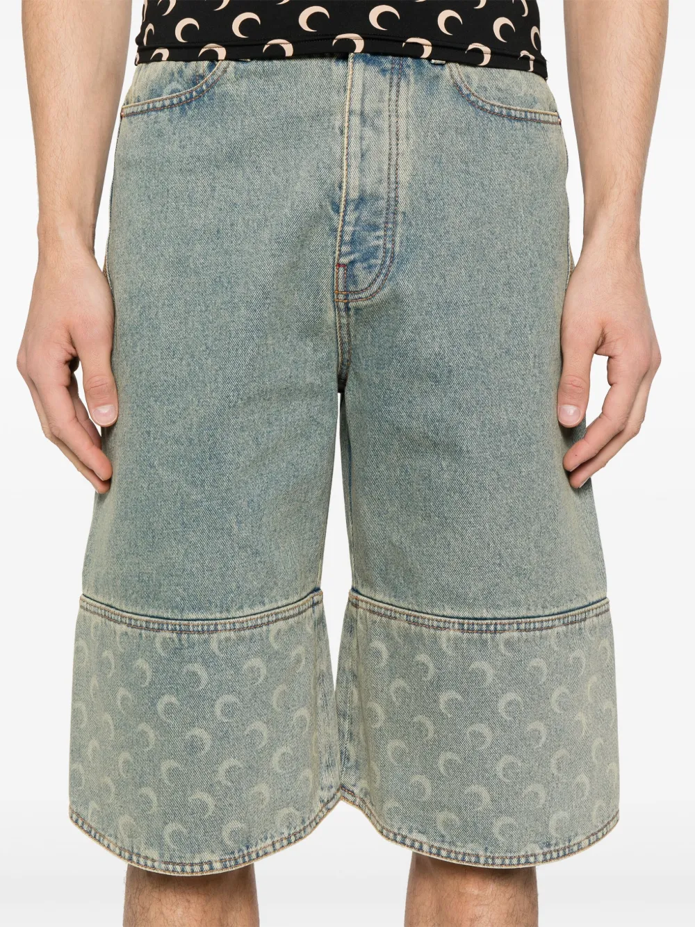 Marine Serre Moon Laser bermuda shorts Blauw