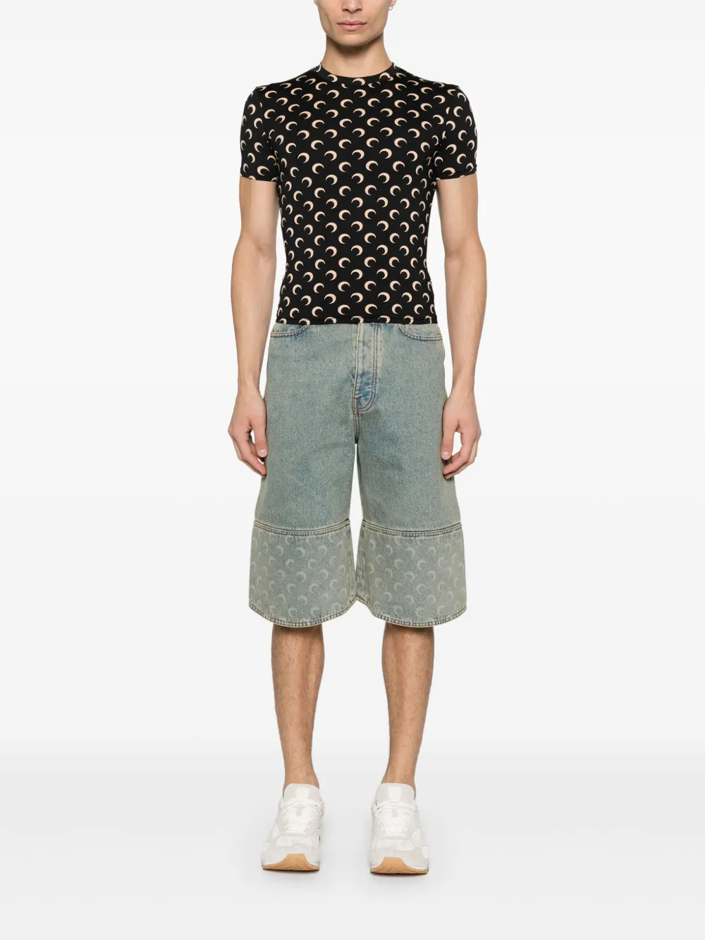 Marine Serre Moon Laser bermuda shorts - Blauw