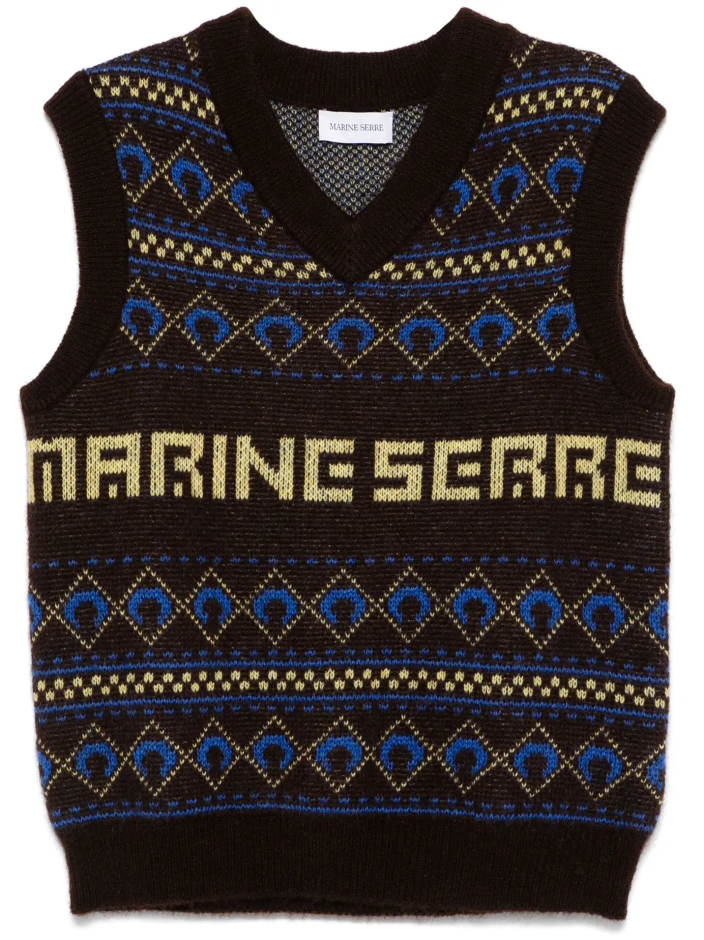 MARINE SERRE JACQUARD KNIT VEST