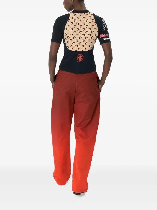 送関込【MARINE SERRE】ムーン ジャージー カプリパンツ Moon Logo Fleece Sweatpants • Marine Serre