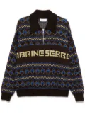 Marine Serre jacquard sweater - Brown
