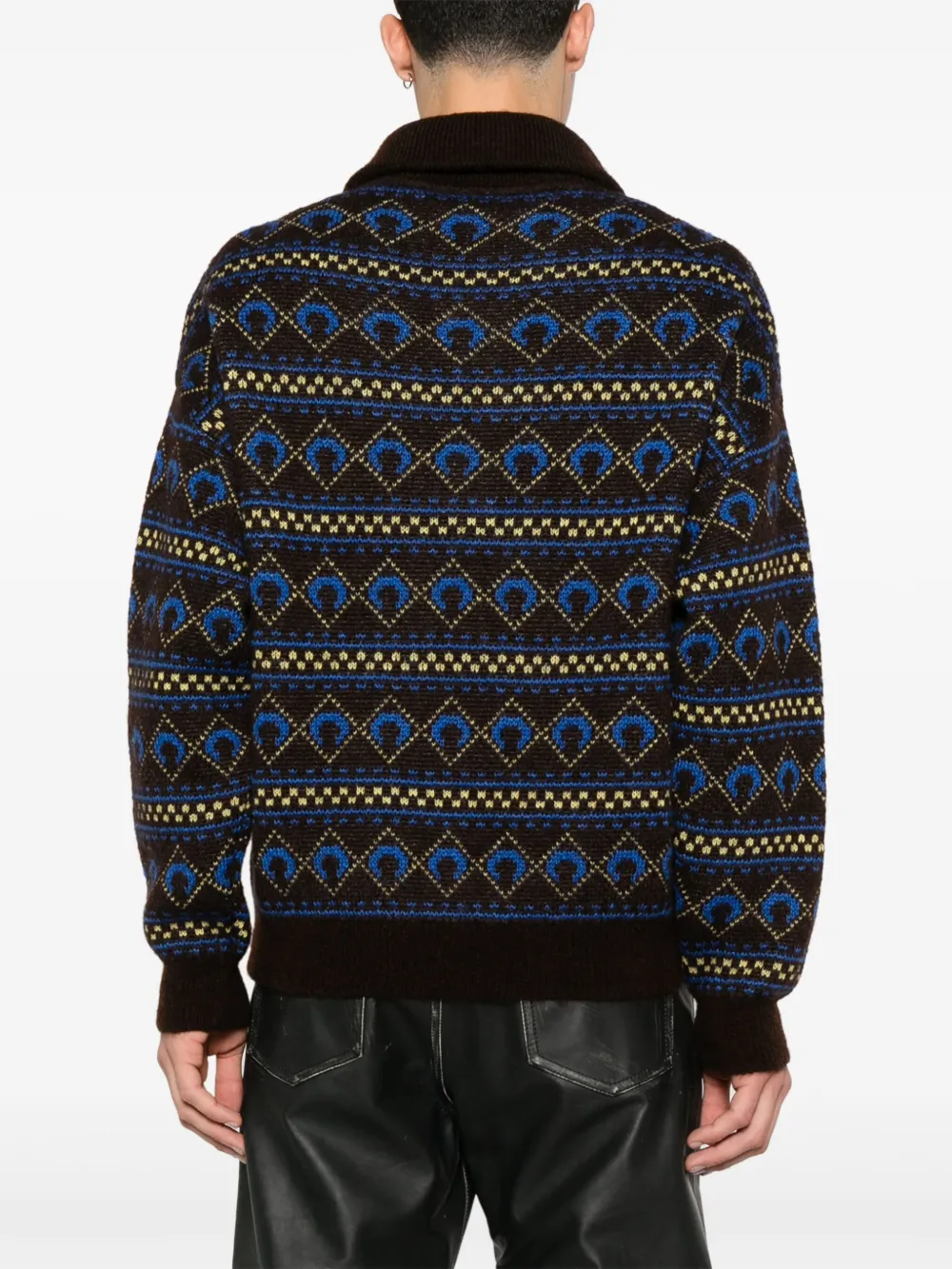 Marine Serre Trui met jacquard Bruin