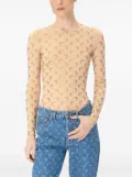 Marine Serre Moon-pattern jersey top - Neutrals