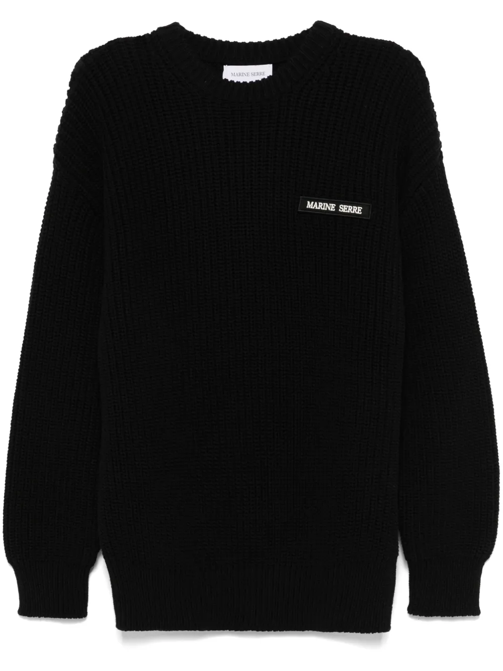 Marine Serre suéter con cuello redondo | negro | Image 1
