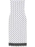 Marine Serre Crescent Moon bustier midi dress - White