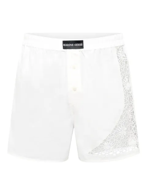 Marine Serre Regenerated Household lace-embellished boxer shorts