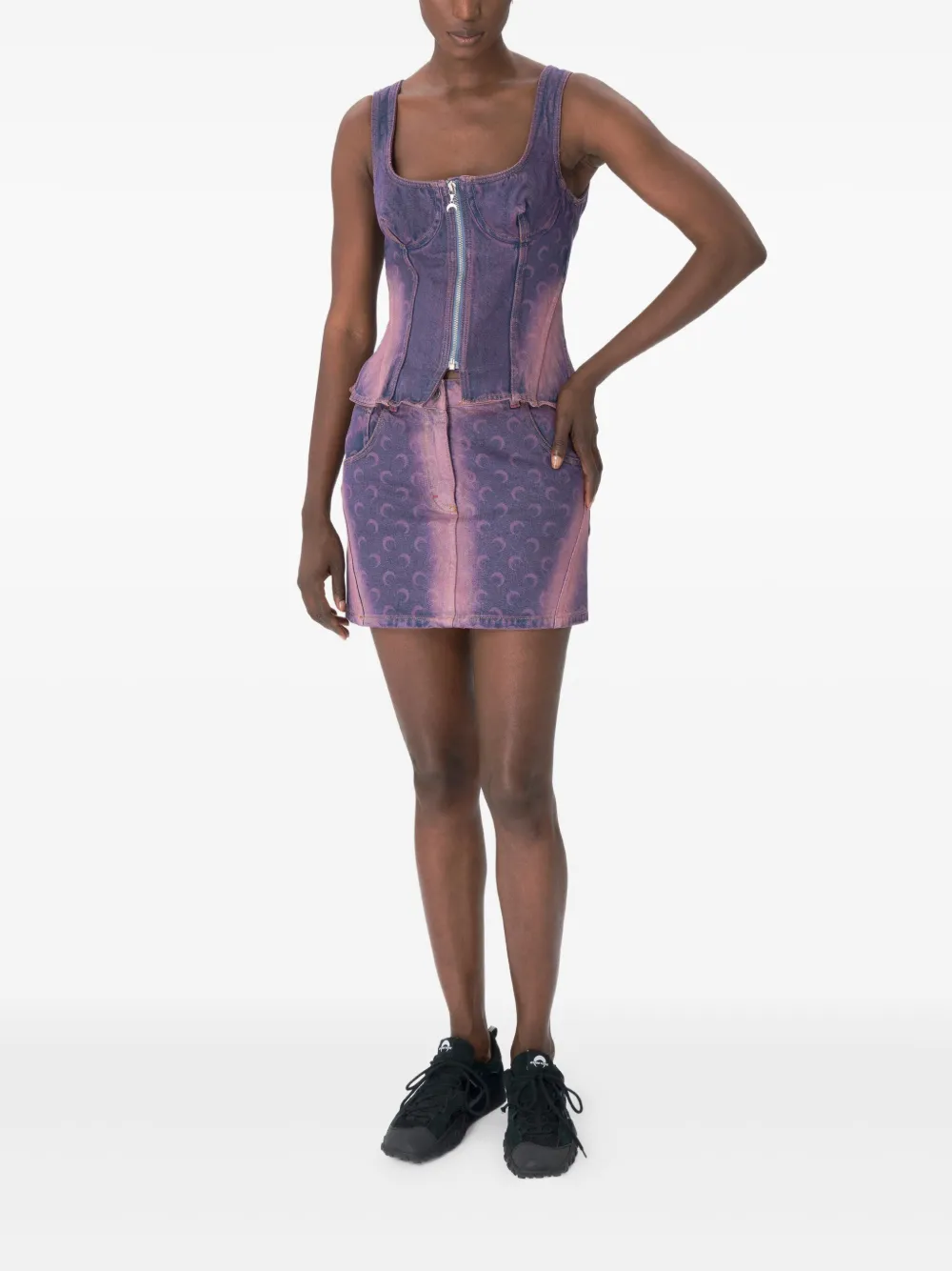 MARINE SERRE MOON LASER DENIM TOP
