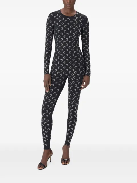 Marine Serre Jumpsuit mit Moon-Muster