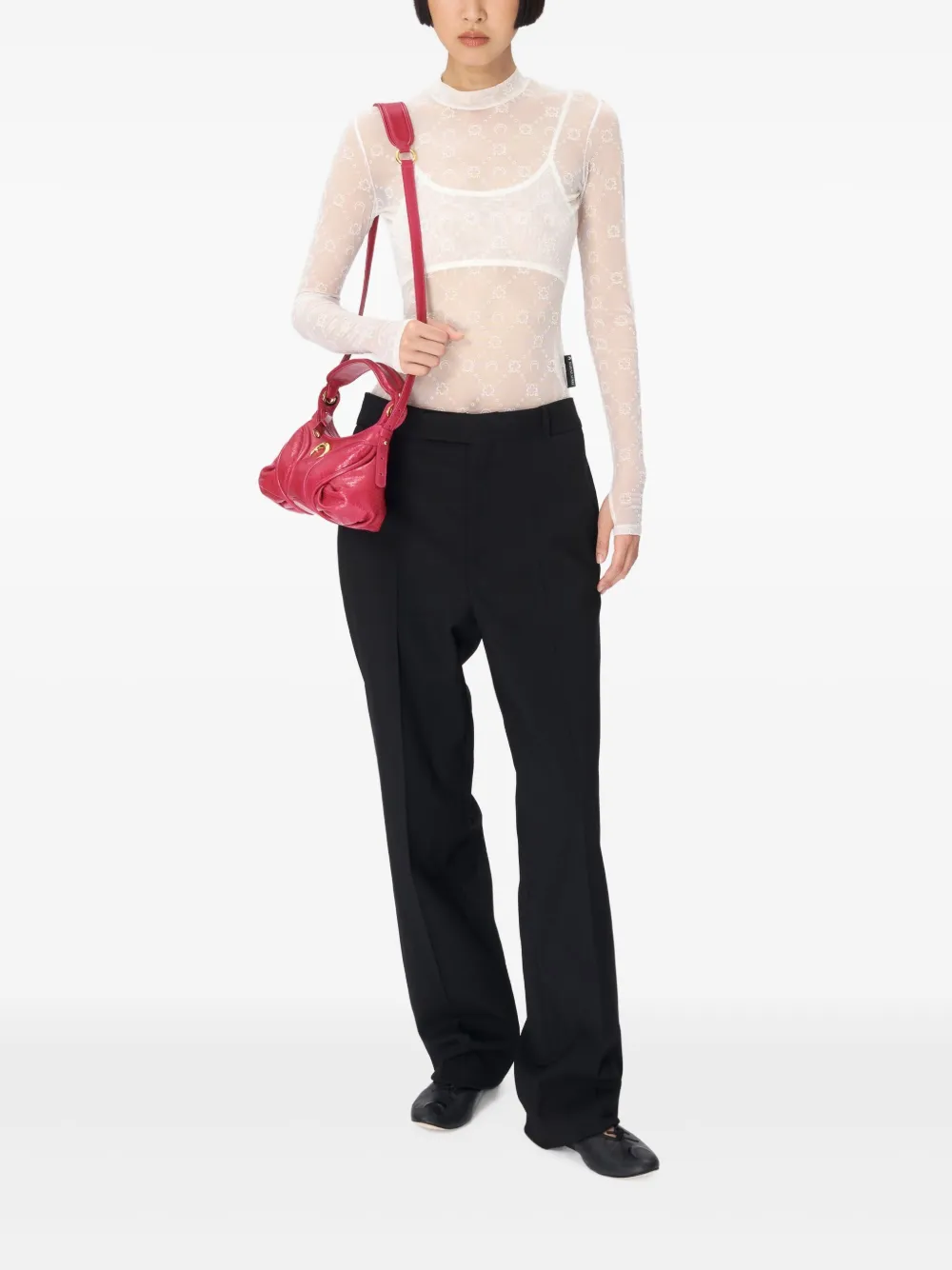 Marine Serre Top semi trasparente | T-shirt | Image 2