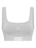 Marine Serre Moon-embroidered sports bra - Grey