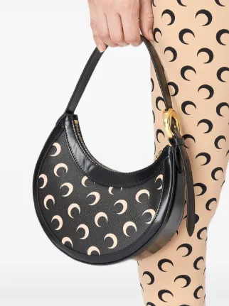 Marine Serre Moon Canvas Eclipse Mini Shoulder Bag | Black | FARFETCH