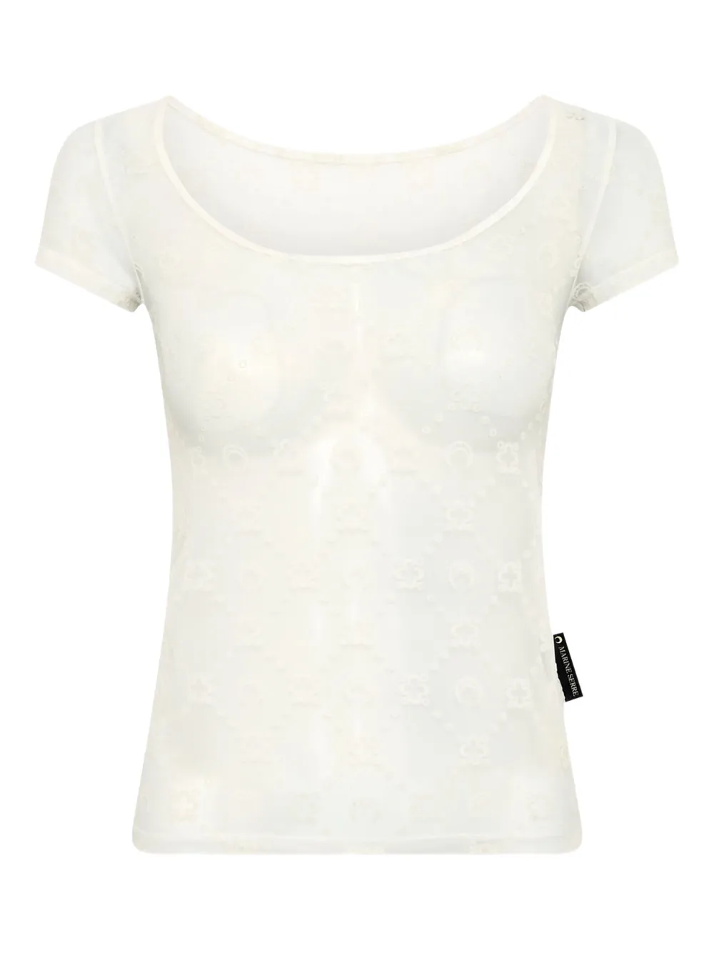 Marine Serre Top met mesh Wit