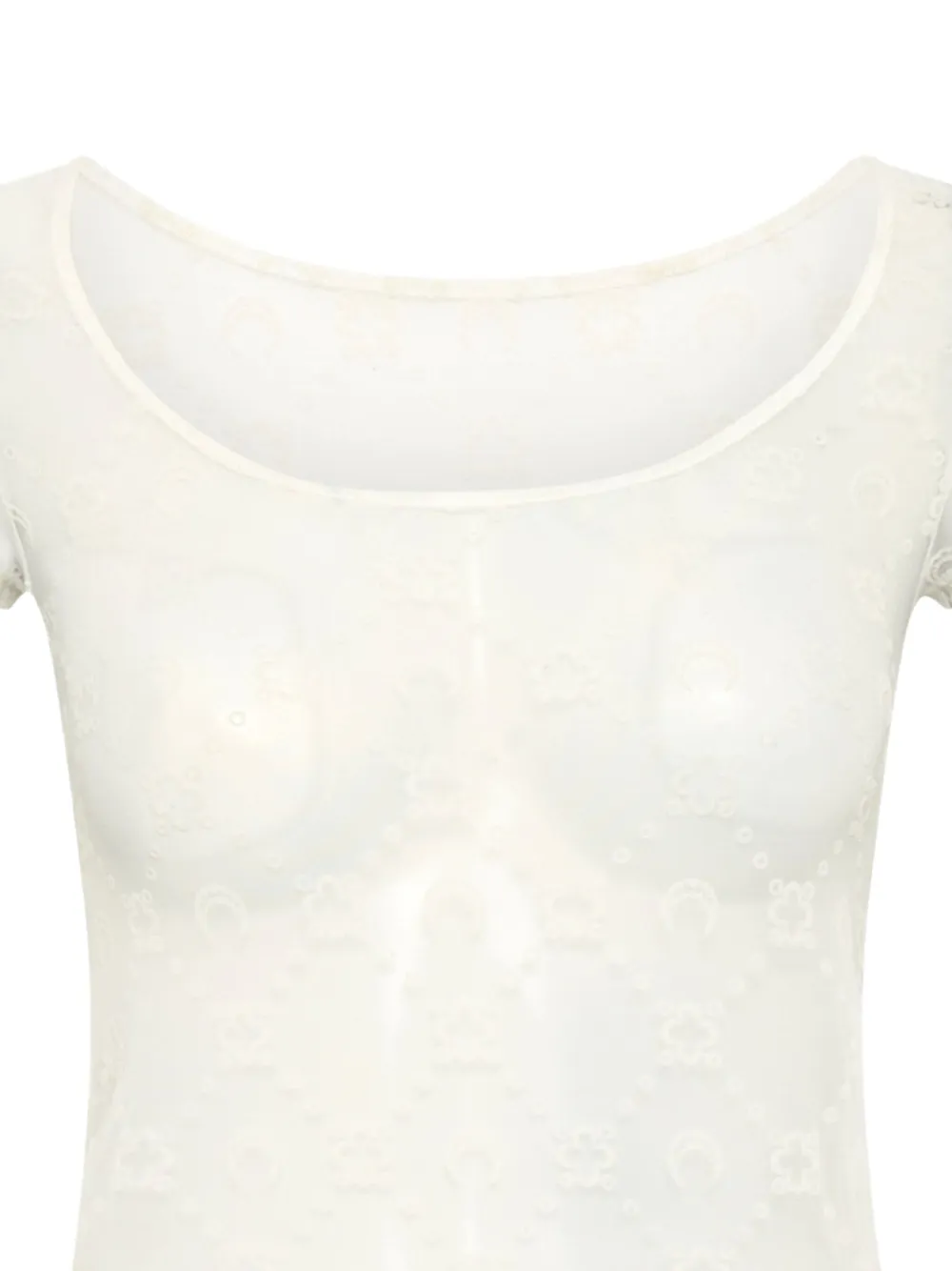 Marine Serre Top met mesh Wit