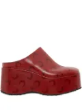 Marine Serre Moon-airbrushed platform mules - Red