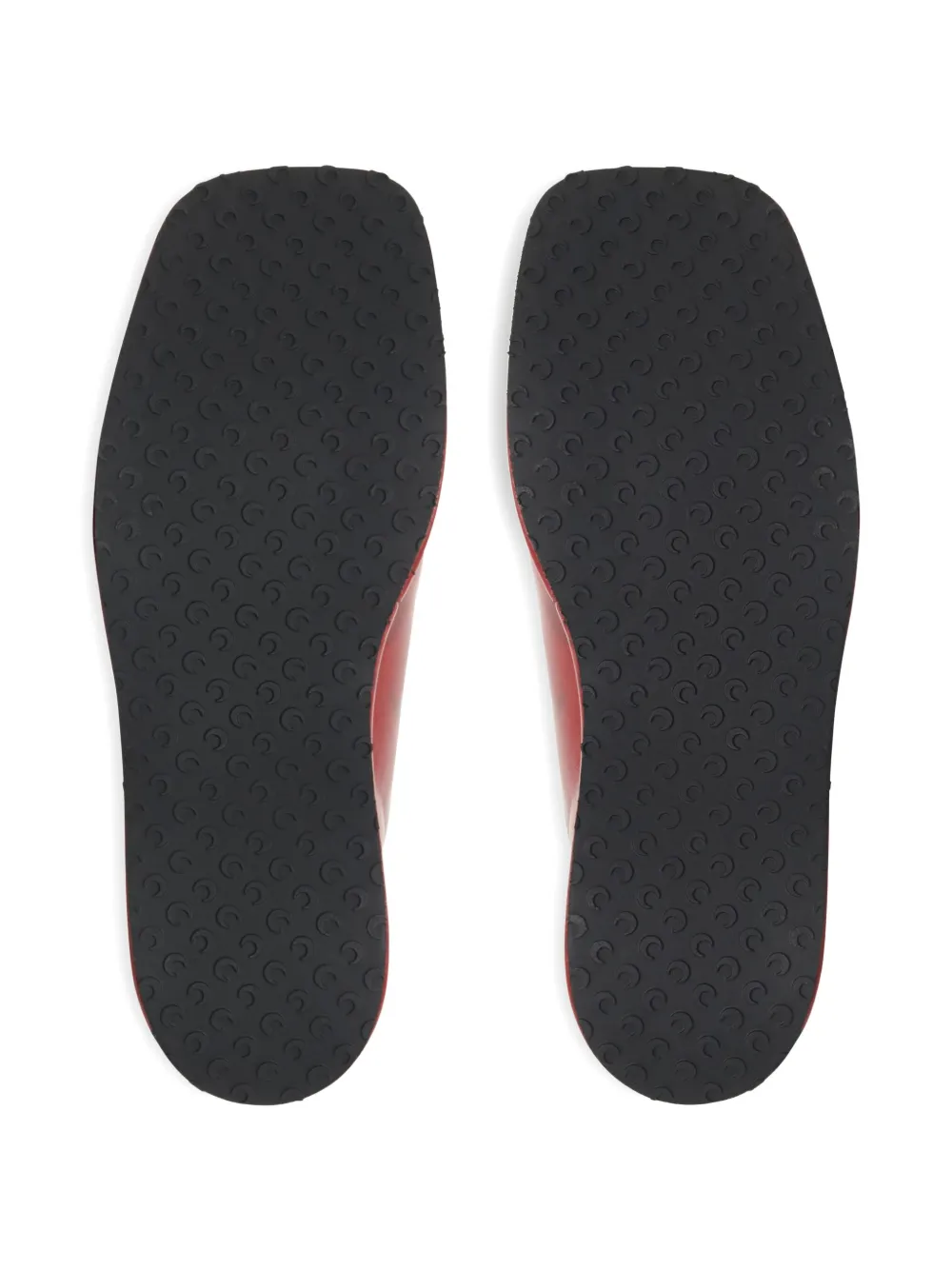 Marine Serre Moon-airbrushed platform mules Red