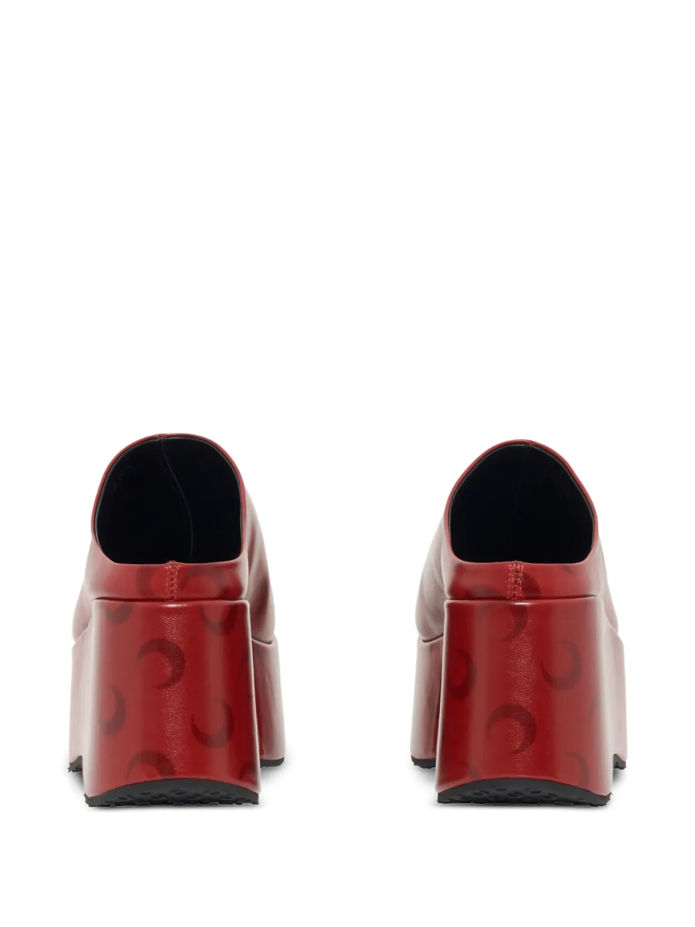 Marine Serre Moon-airbrushed platform mules Red