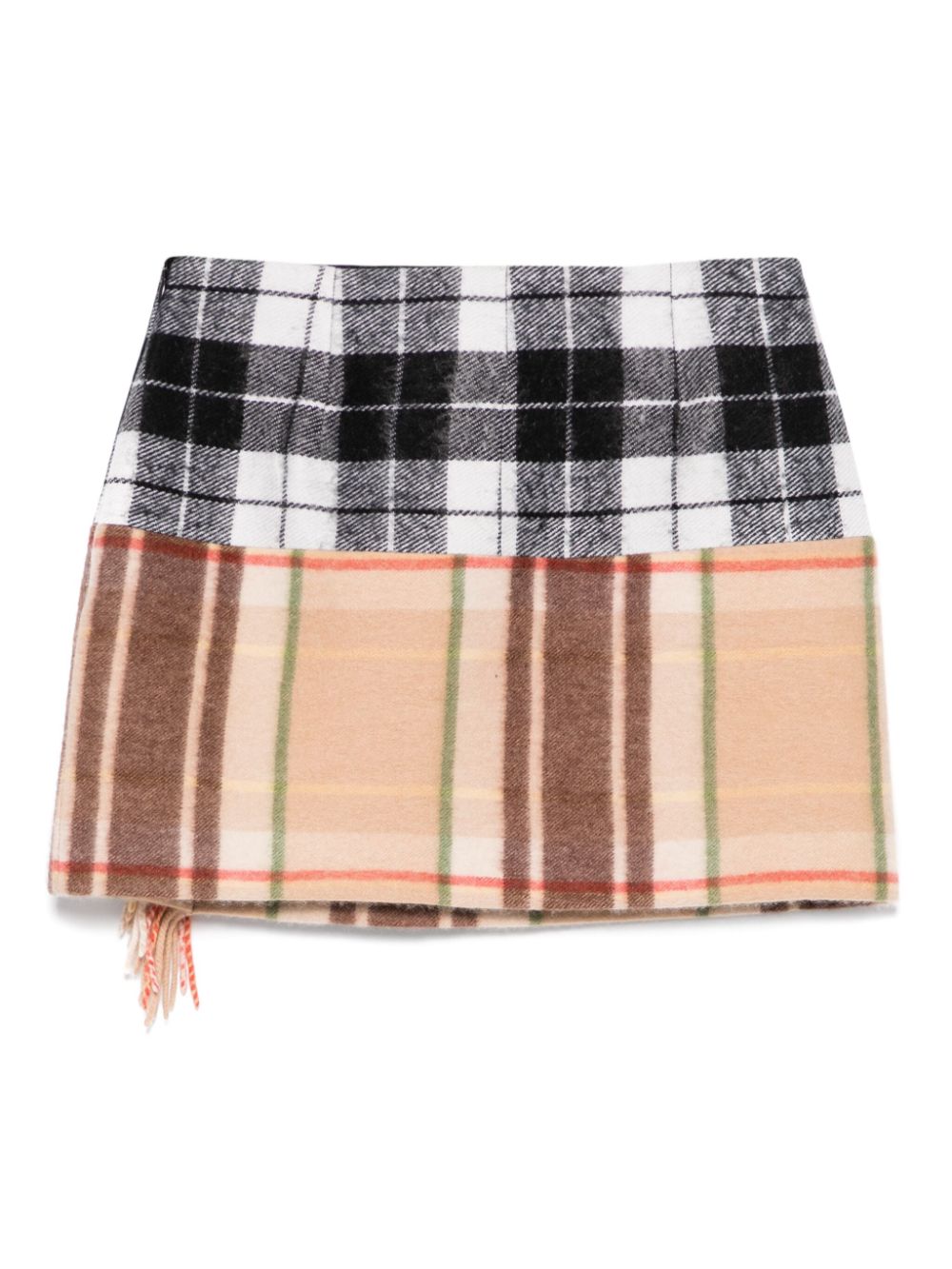 Marine Serre Mini-rok met tartan ruit - Zwart