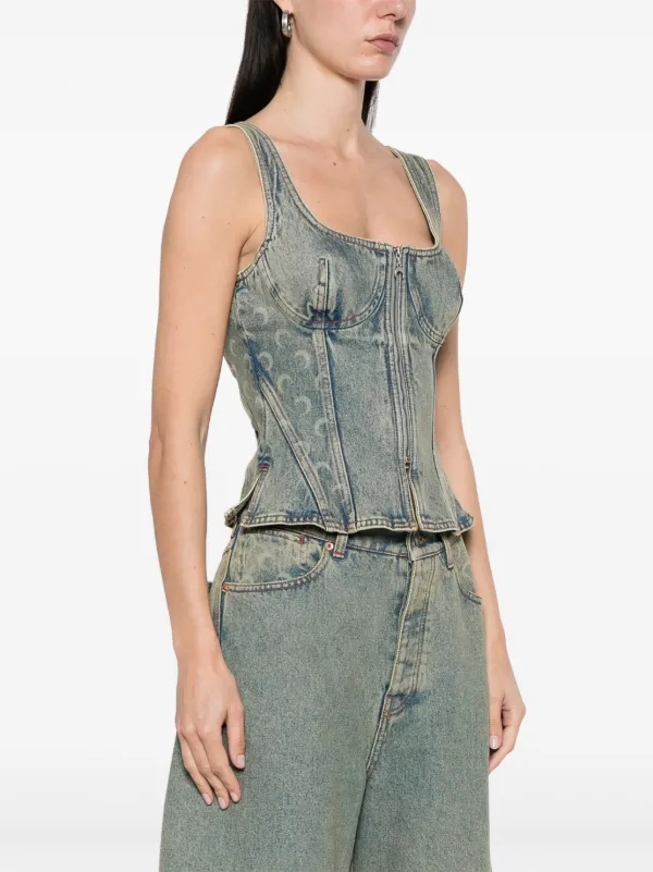 愛用 Top Denim Moon Crescent Serre Marine | FARFETCH | Blue トップス