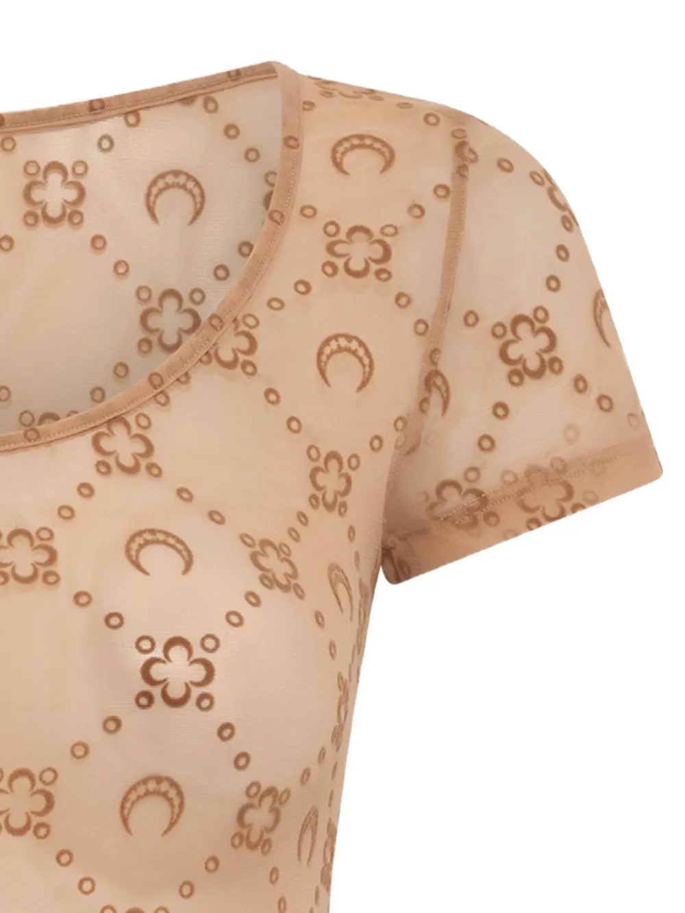 Marine Serre Gesmockte top Beige