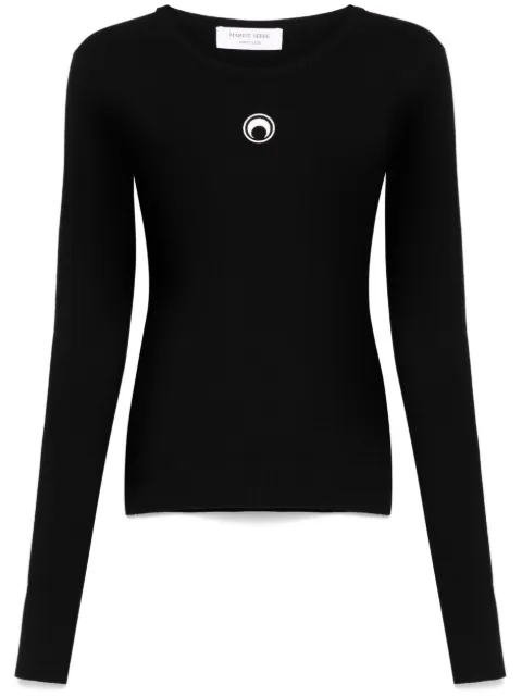 Marine Serre Crescent Moon-embroidered sweater