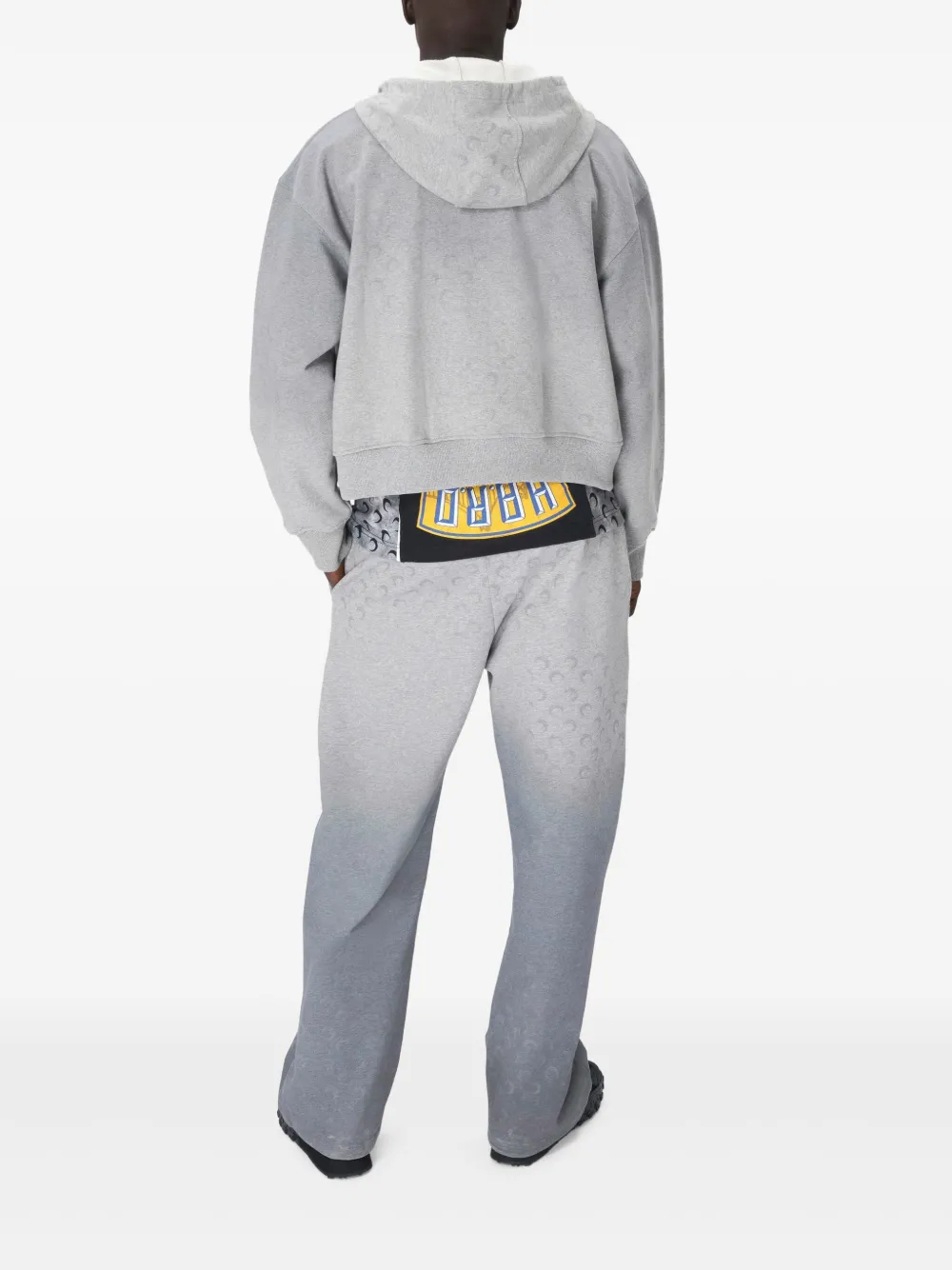 Marine Serre Fleece hoodie met Moon-patroon Grijs