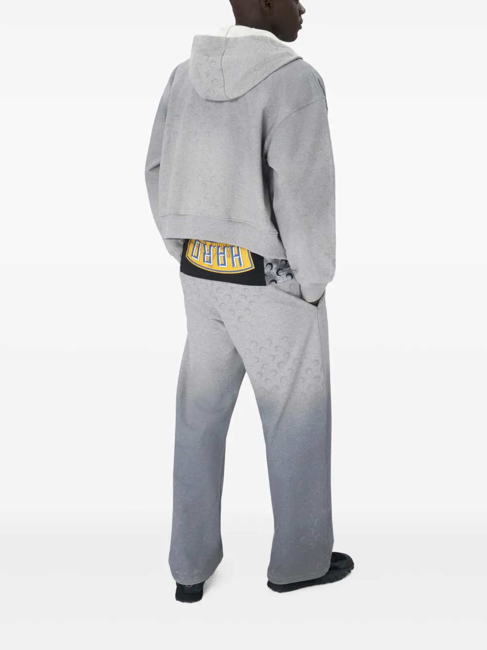 Marine Serre Fleece hoodie met Moon-patroon Grijs