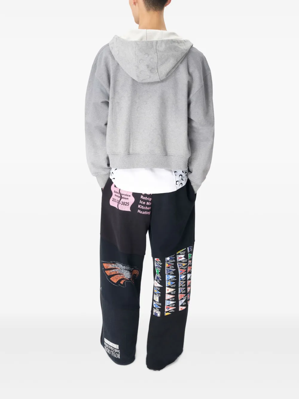 Marine Serre Fleece hoodie met Moon-patroon Grijs