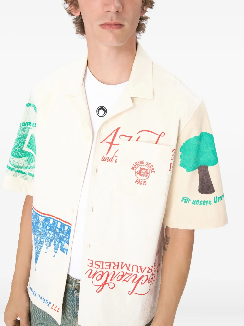 Marine Serre Camicia a maniche corte con stampa grafica | Image 6
