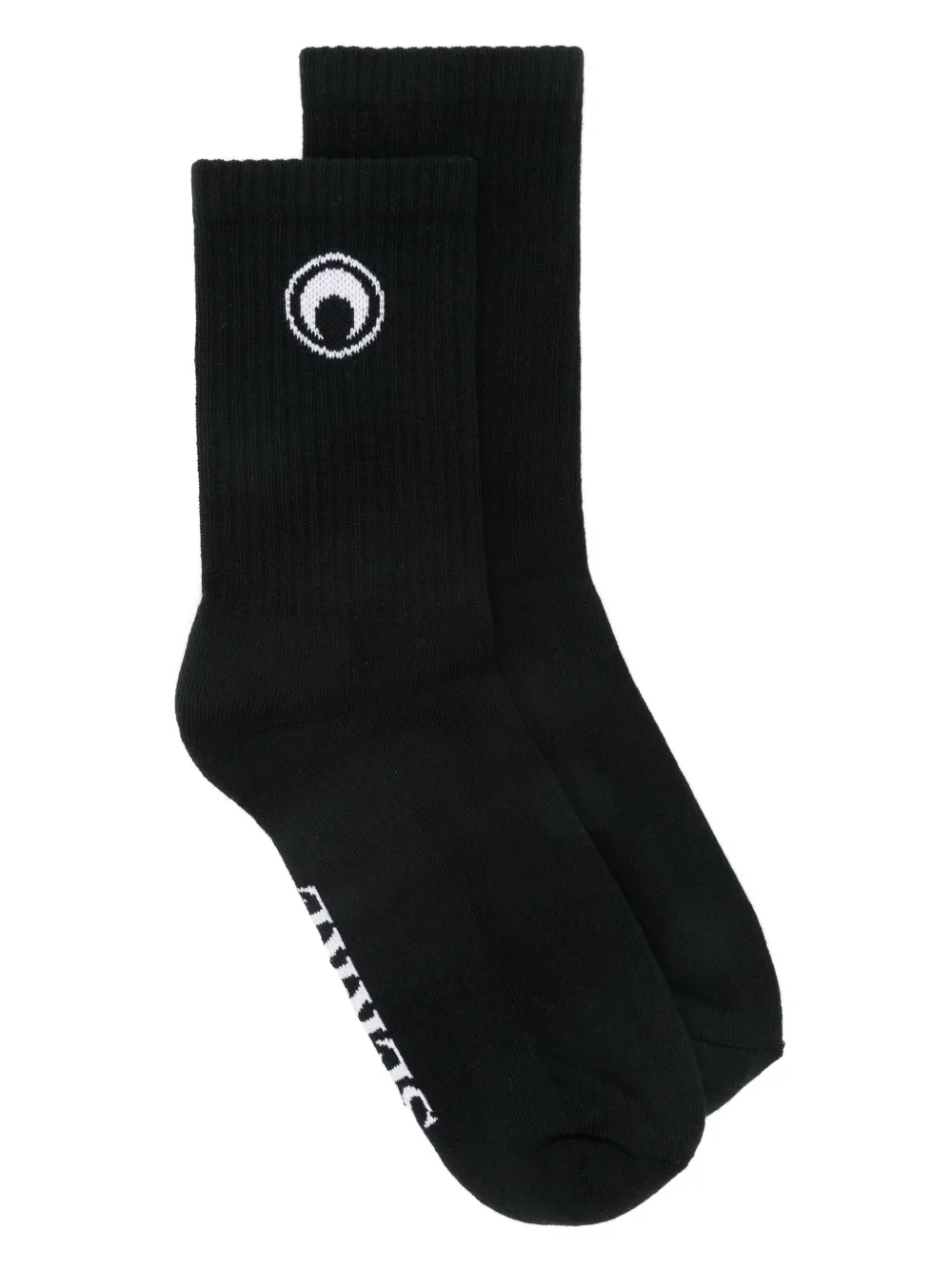 Moon logo ribbed knit socks