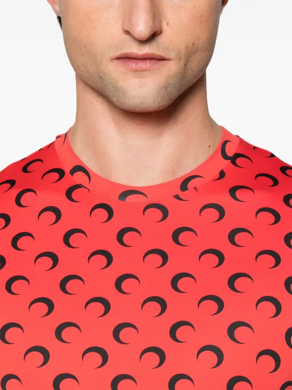 Marine Serre Moon Printed Jersey Tシャツ Marine Serre Moon Jersey T-shirt | Red | FARFETCH