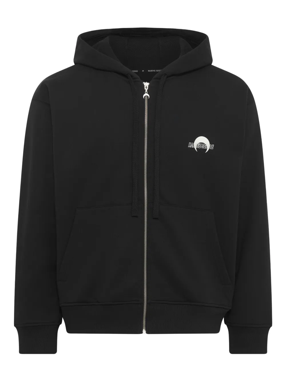 Marine Serre MS Sport zipped hoodie | Black | Image 1