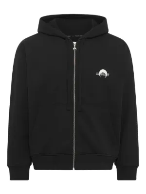 関税込 Marine Serre ロゴプリント パーカー Marine Serre プリント パーカー | ブラック | FARFETCH JP