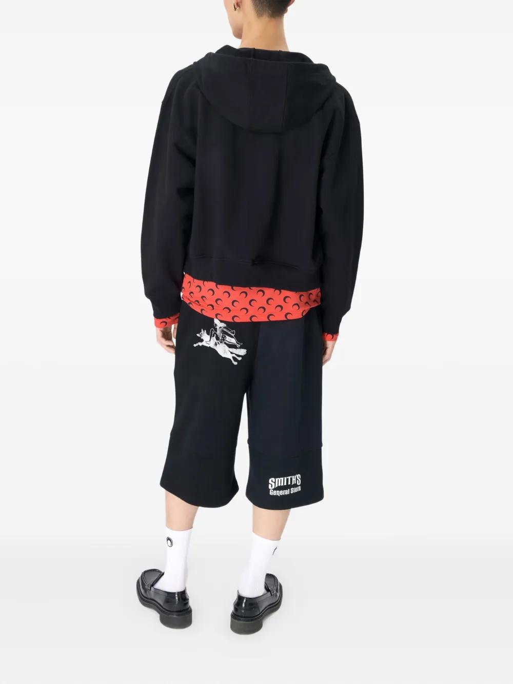 Marine Serre MS Sport hoodie met rits Zwart