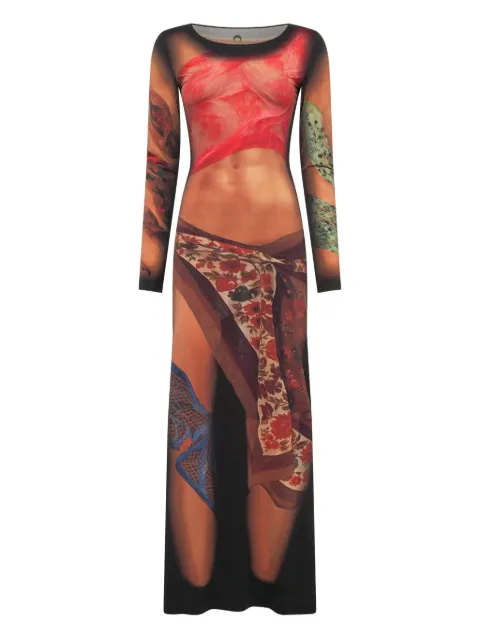 Marine Serre Draped Statue jersey maxi dress