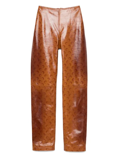 Marine Serre Moon-print leather trousers