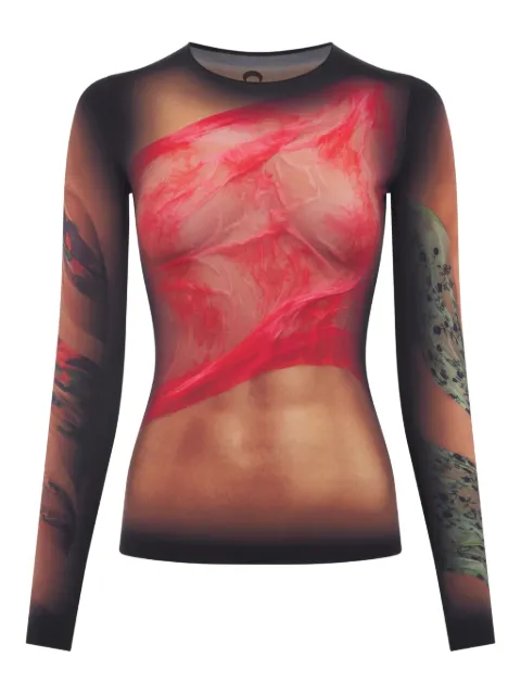 Marine Serre draped jersey top