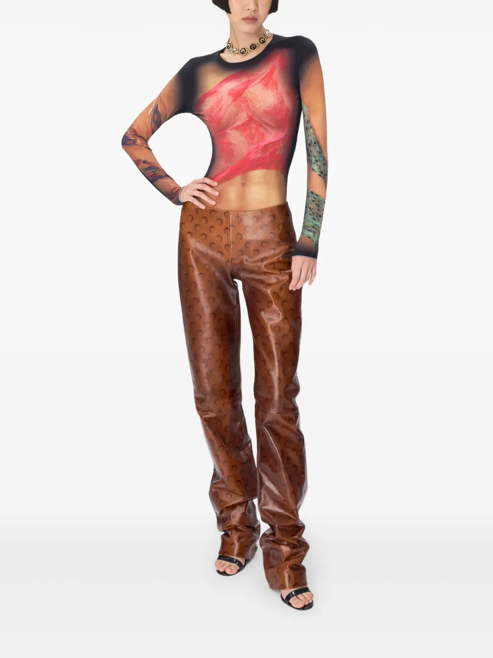 Marine Serre Top drappeggiato in jersey | T-shirt | Image 2