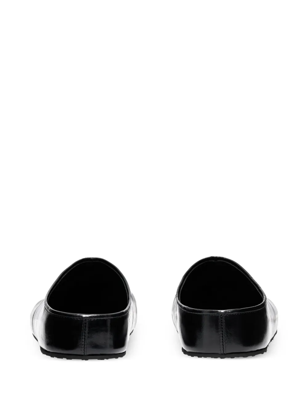 Marine Serre leather mules Black