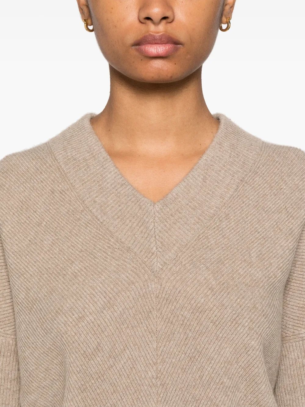 Brunello Cucinelli Ribgebreide maxi-jurk Bruin