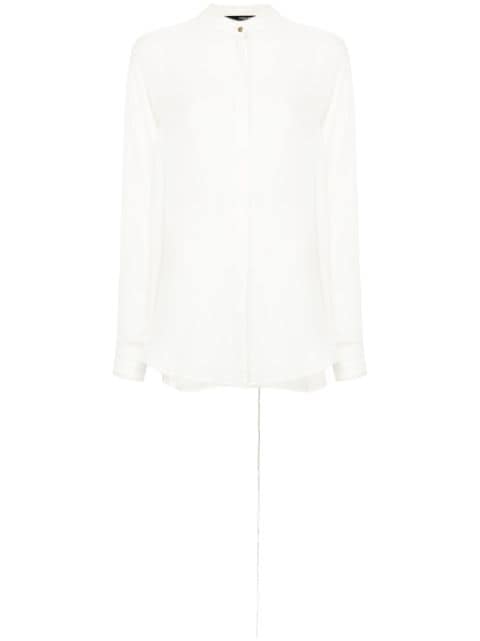 Isabel Benenato embroidered silk blouse