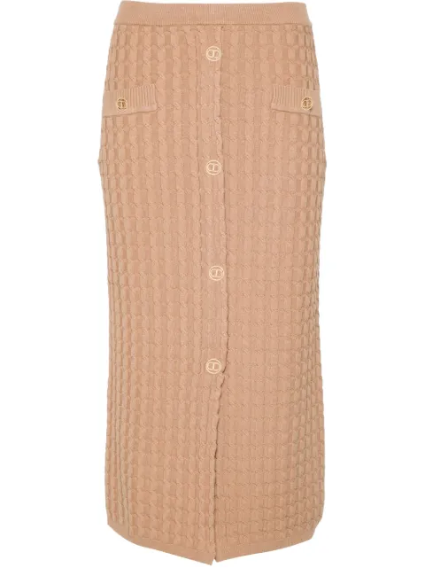 TWINSET falda midi en tejido de ochos