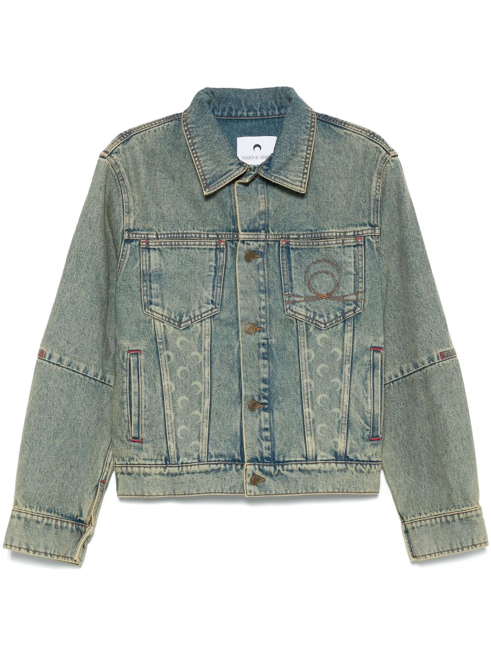 Marine Serre Moon Laser denim jacket - Blue