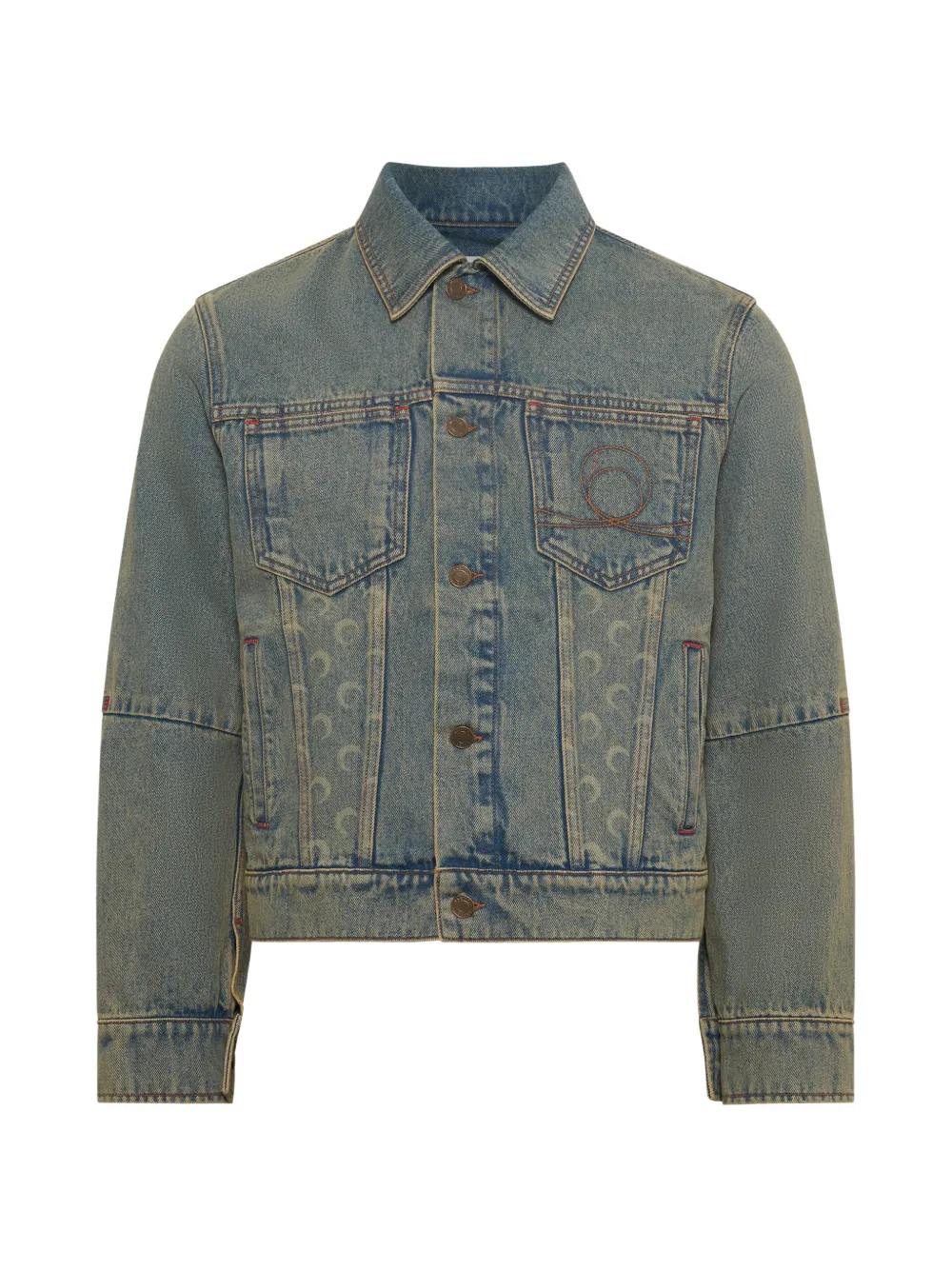 Marine Serre Moon Laser denim jack Blauw