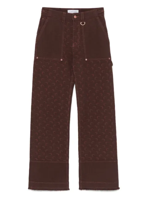Marine Serre Moon-jacquard twill jeans
