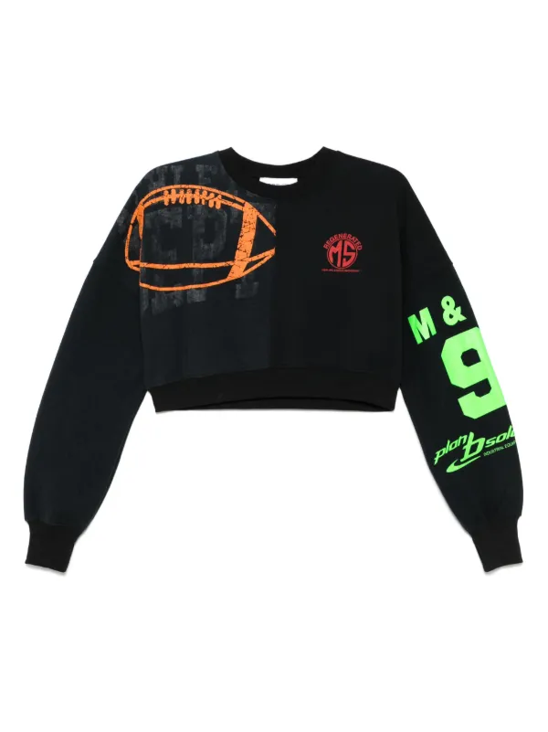Marine Serre クロップド スウェットシャツ | ブラック | FARFETCH JP