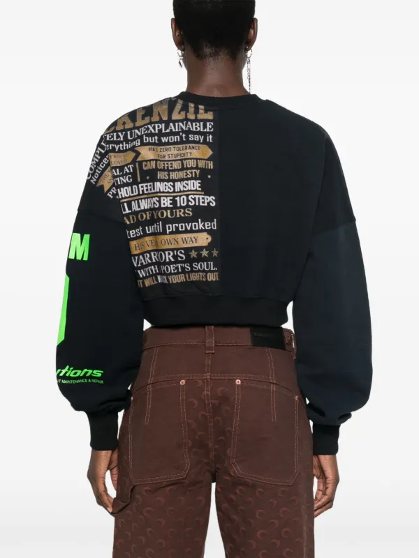 Marine Serre クロップド スウェットシャツ | ブラック | FARFETCH JP