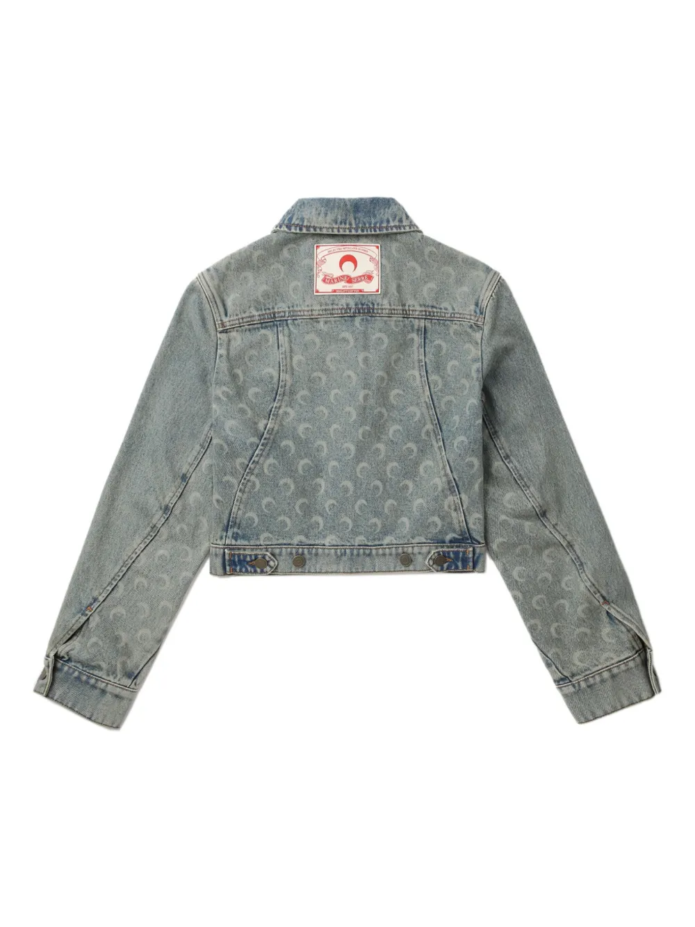 国内発送/送料関税込【MARINE SERRE】 Giubbino Moon Laser Moon Laser Denim Cropped Jacket • Marine Serre