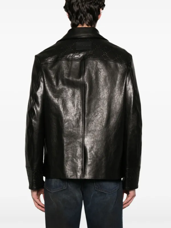 Marine Serre モノグラム レザージャケット | ブラック | FARFETCH JP