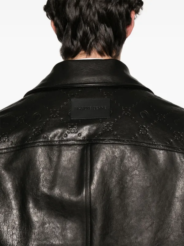 Marine Serre モノグラム レザージャケット | ブラック | FARFETCH JP