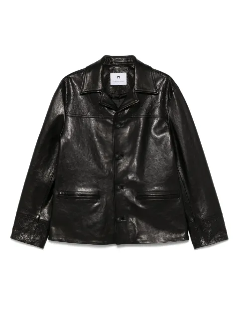 Marine Serre Moongram-embossed leather jacket